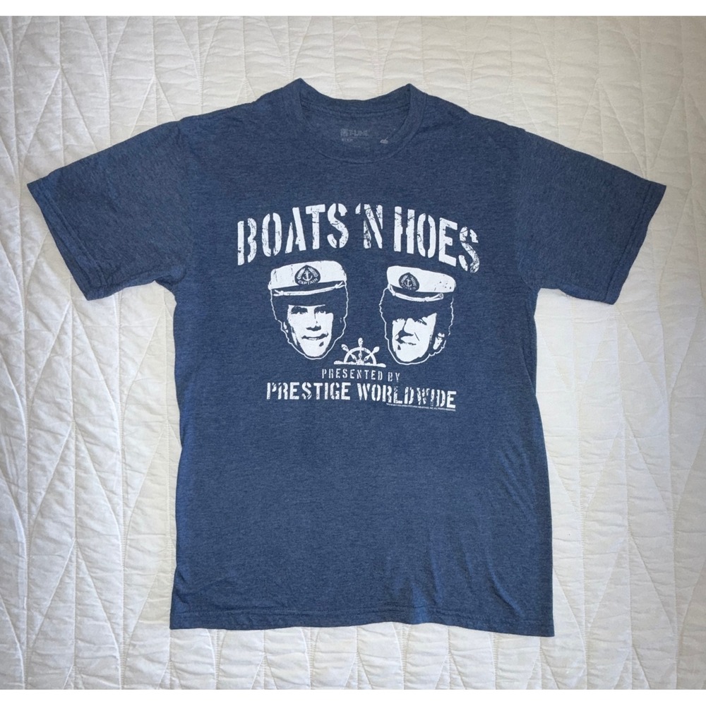 T-Line Step Brothers Boats N H*es Shirt Mens S Blue Excellent Graphic Tee